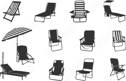 Beach chair silhouette, Summer beach chair silhouette, Beach chair svg, Folding beach chairs svg, Folding beach chairs silhouette.