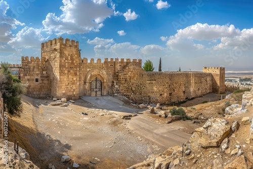 Fortress: Panoramic View of the Biblical Site of a Great Battle between Hebrew and Islamic