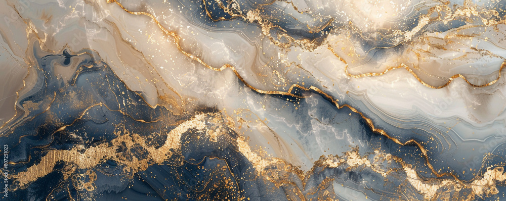 Abstract s beige midnight blue marble texture with shimmering gold veins resembling a sophisticated stone surface Abstract s beige midnight blue marble texture with shimmering gold veins resembling a sophisticated stone surface