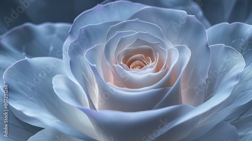  Close-up of white rose with blurry background and soft focus on center