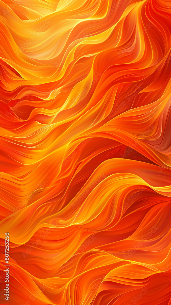 Bright pumpkin orange waves in a flame-like abstract design perfect for a warm inviting background