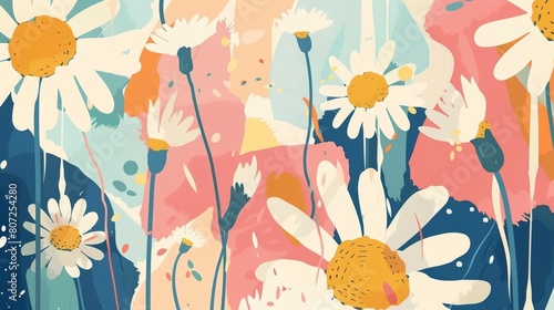 Spring Floral Greeting Card Design Generative AI photo