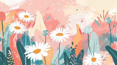 Spring Floral Greeting Card Design Generative AI photo