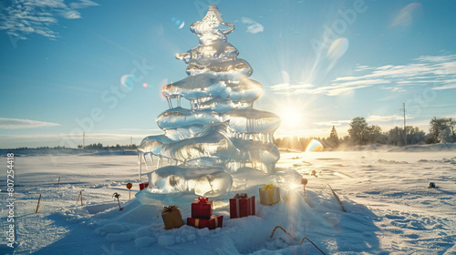 christmas tree sculpture in snow © Luqman