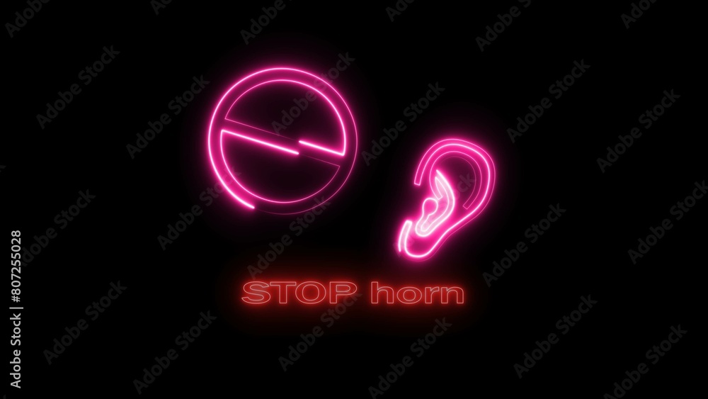 Abstract neon transporatin and road sign icon illustration on black background. Abstract neon transporatin and road sign icon illustration on black background.