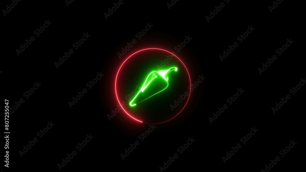 Abstract neon geometric sign with circle loop icon illustration background. Abstract neon geometric sign with circle loop icon illustration background.