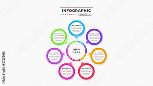 Vector business circular process infographic design template with 8 steps