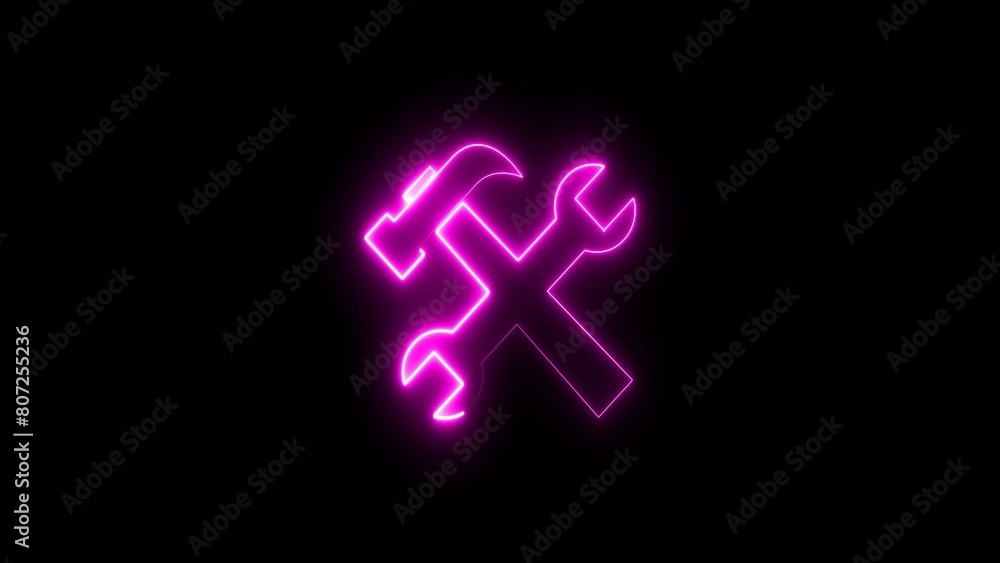 Abstract neon geometric tool symbol icon illustration background. Abstract neon geometric tool symbol icon illustration background.