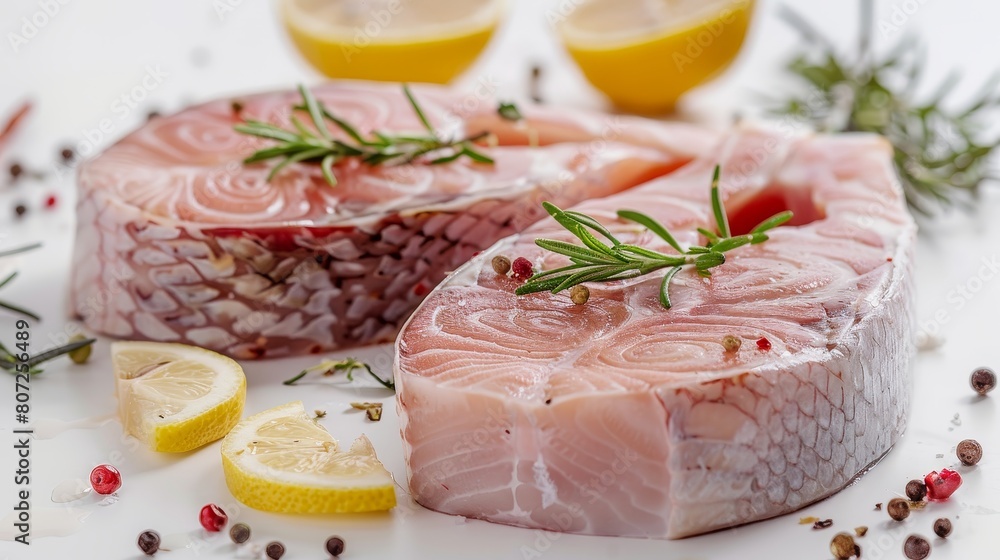 Freshwater fish steaks. Freshwater fish steaks.