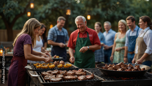 Generative AI picture of Patriotic Picnic Perfection Delicious BBQ on 4th of July USA