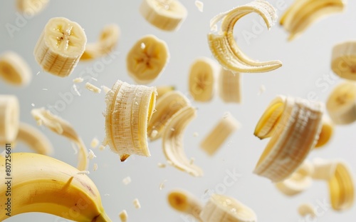 Wallpaper Mural Sliced Bananas in Motion 2 Torontodigital.ca