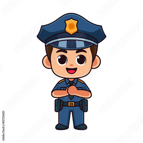 cartoon police officer with his arms crossed