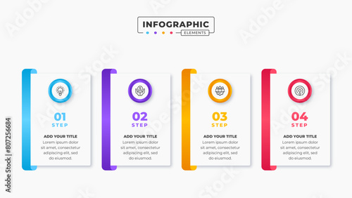 Vector business label infographic design template with 4 steps or options