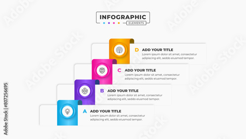 Vector business stairs infographic design template with 4 steps or options