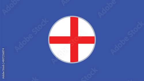 England Flag Emblem European Nations 2024 Teams Countries European Germany Football Symbol Logo Design Vector Illustration