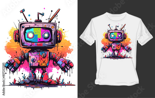 Robotic allure A futuristic touch for your t-shirt design