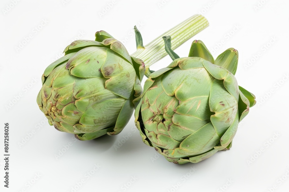 Obraz premium Two white artichokes