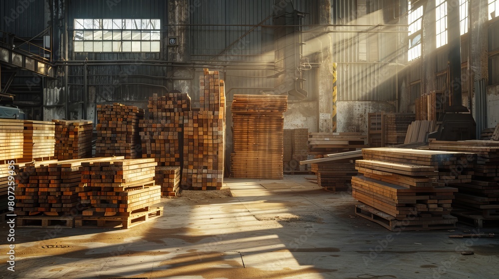 The Sawmill Factory Storing Wooden Pallets and Planks for Production The Sawmill Factory Storing Wooden Pallets and Planks for Production