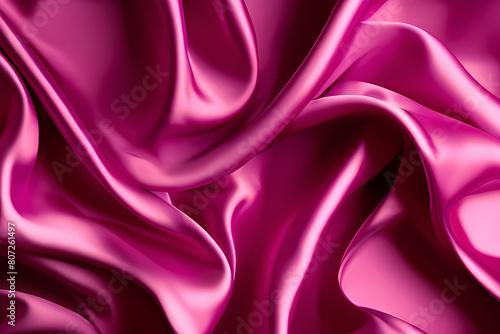 Pink satin fabric ruffle textured abstract background  luxurious fabric background