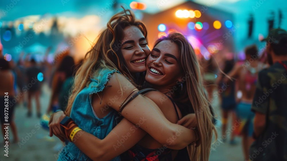 Friends Hugging at Festival 1 Friends Hugging at Festival 1