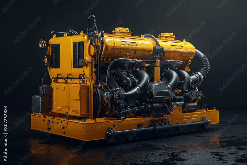 A yellow machine with black parts A yellow machine with black parts