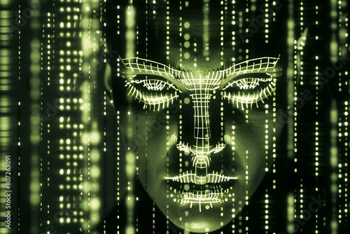 Digitalny wzrok - twarz z kodu binarnego