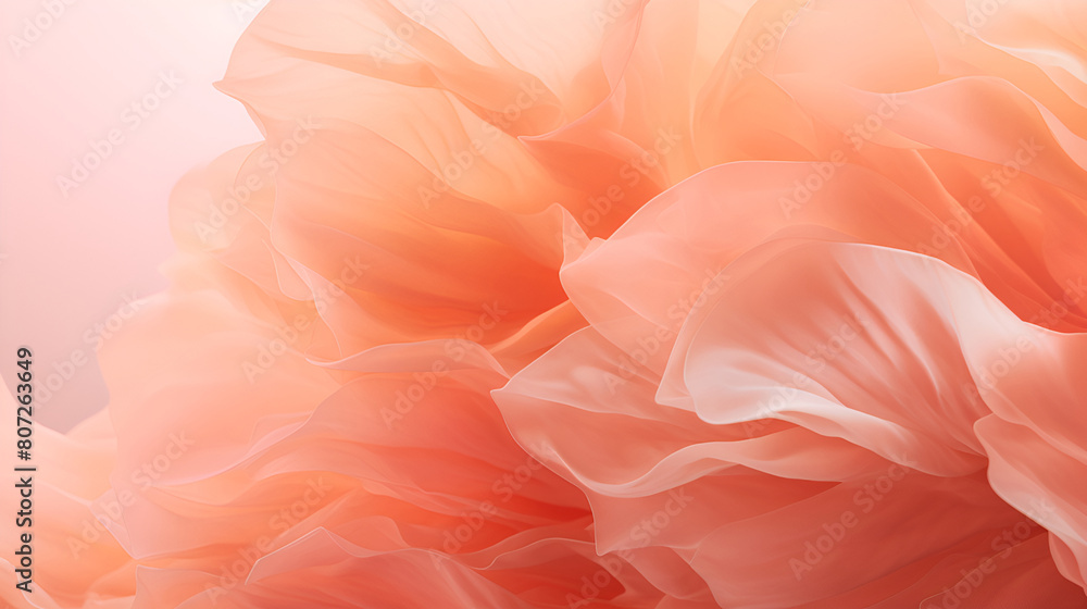 Abstract background with silk color of the year peach fuzz