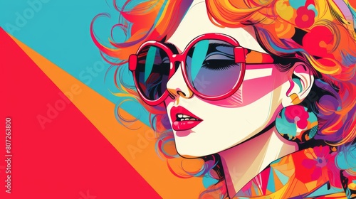 Colorful illustration showcasing trendy accessories © Cloudyew