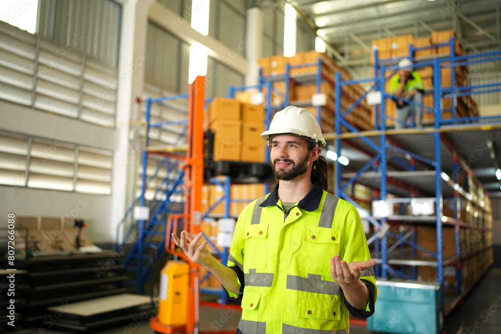Warehouse worker working in warehouse storage. Foreman or worker work at factory site check up products in site. Inventory worker working in factory Storehouse. Warehouse worker working in warehouse storage. Foreman or worker work at factory site check up products in site. Inventory worker working in factory Storehouse.