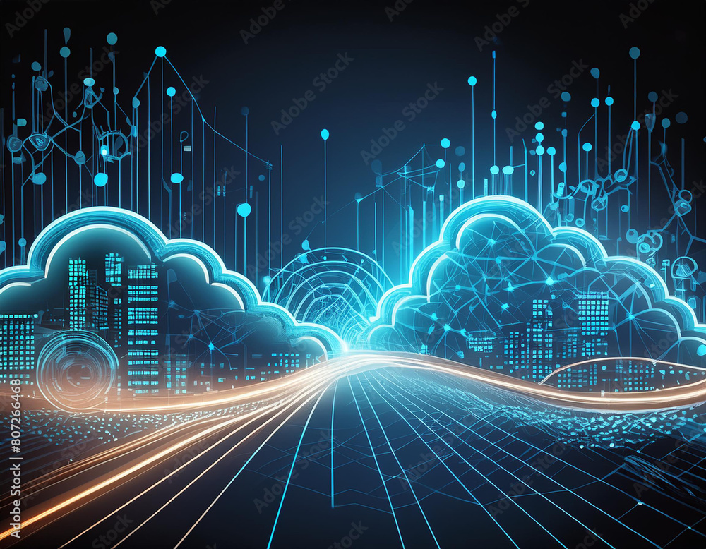 5G wireless network, high speed internet, cloud computing or connect diagram technology 5G wireless network, high speed internet, cloud computing or connect diagram technology