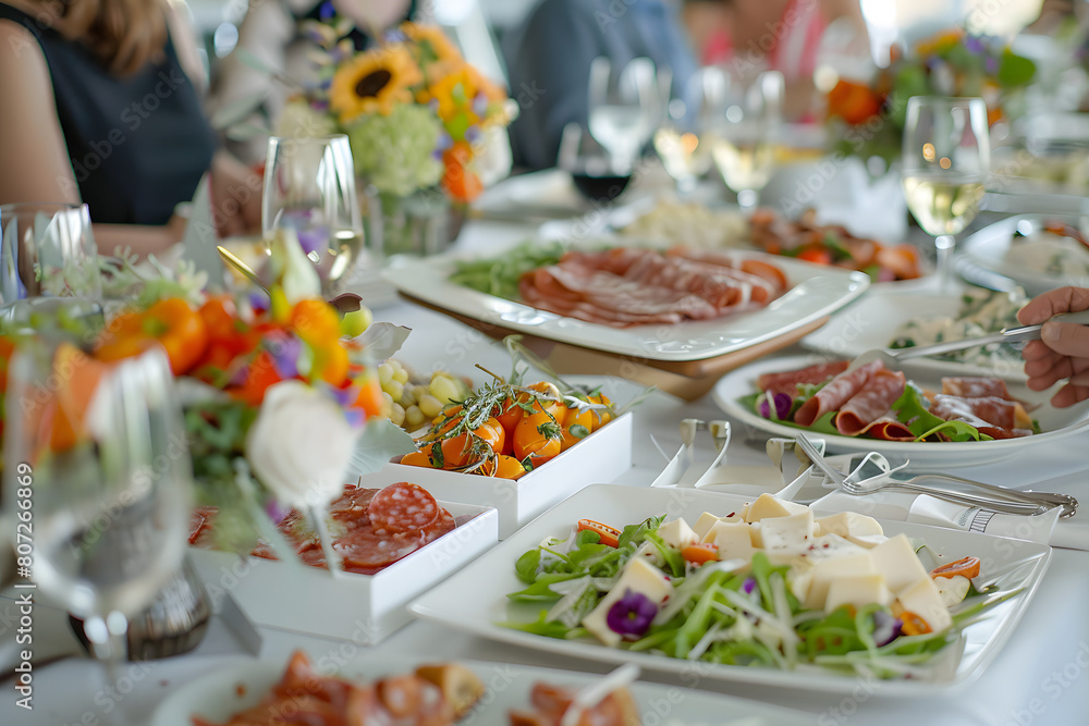 variety of european food on a table variety of european food on a table