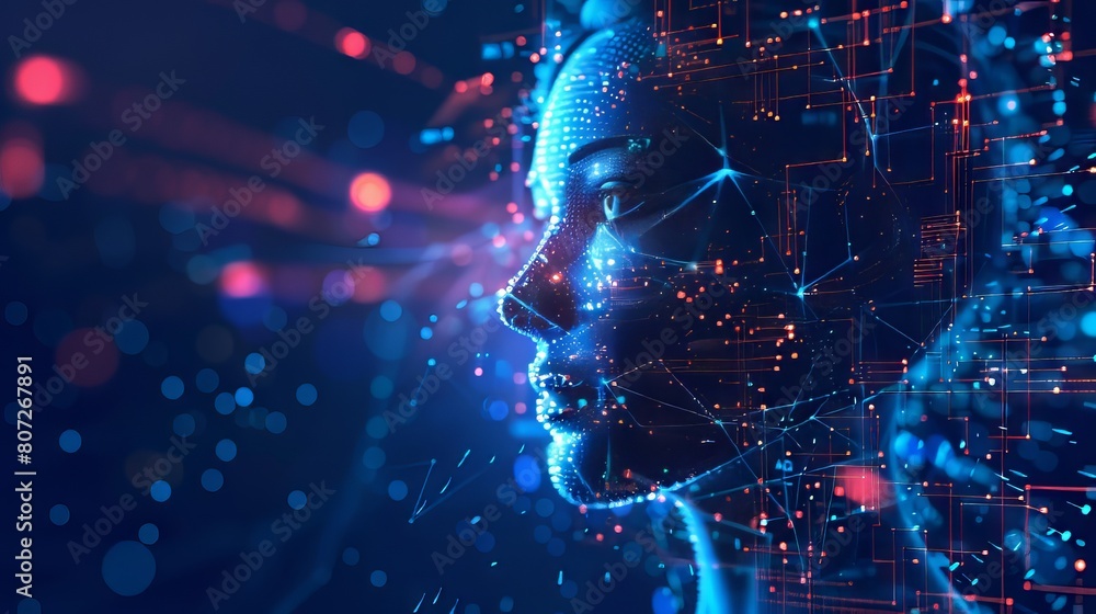A woman's face is shown in a computer generated image A woman's face is shown in a computer generated image