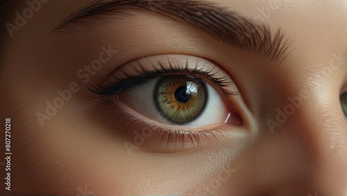 Intricately Detailed Female Eye: Stunning Macro Close-Up of Natural Beauty.