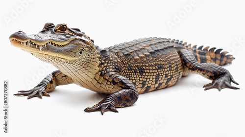 Detailed Close-Up View of an American Alligator in a Studio Setting