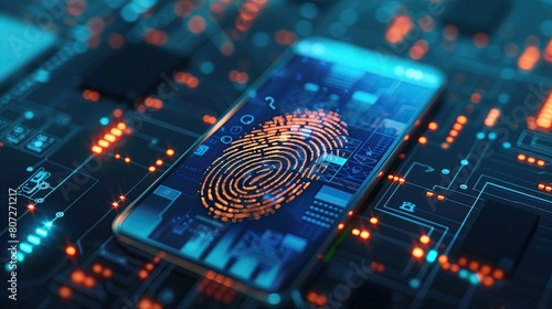 Verification of information with finger print by smart phone, Internet security, online financial transaction, 2-step verification, confirm transaction  identity