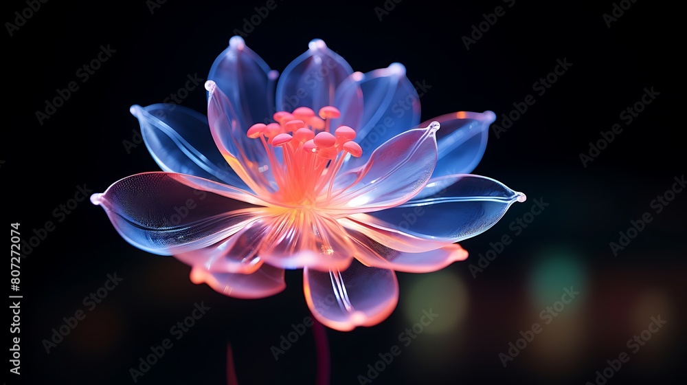 A mesmerizing neon flower pulsing in a simulated universe, casting a hypnotic, artificial spell A mesmerizing neon flower pulsing in a simulated universe, casting a hypnotic, artificial spell