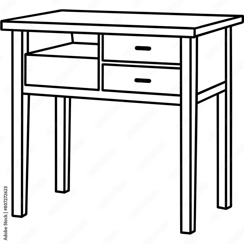 Simple Bedside Table Vector Illustration Simple Bedside Table Vector Illustration