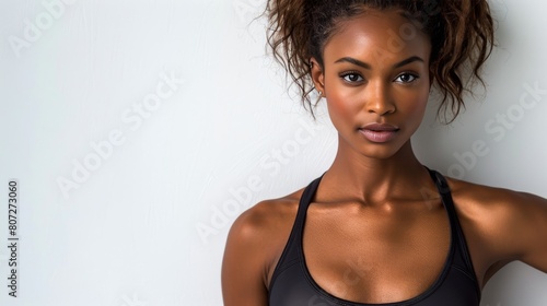 Woman in Sports Bra Posing for Picture