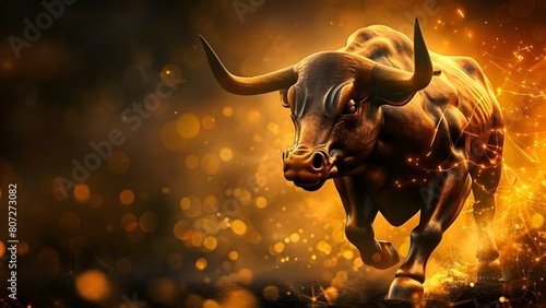 Bull constellation symbolizes economic growth prosperity and financial success in investing. Concept Astrology, Constellations, Investing, Bull Market, Financial Success