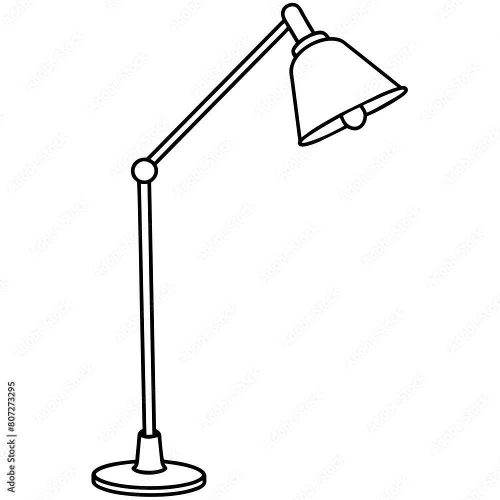 Minimal Black and White Line Art Floor Lamp Minimal Black and White Line Art Floor Lamp
