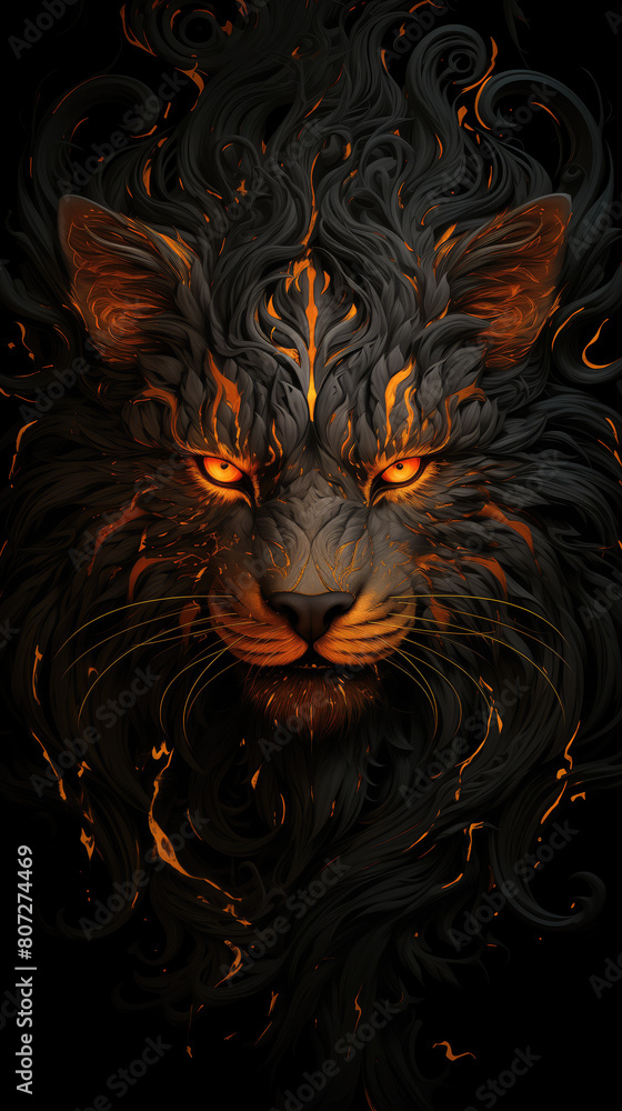 Fantasy Flames Feline Design