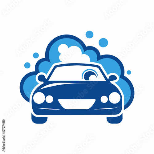 a car wash, featuring a car being washed with foam, set against a solid white background (7)