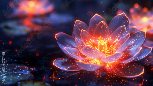 Firey Lotus Flower Wallpaper © Knightman