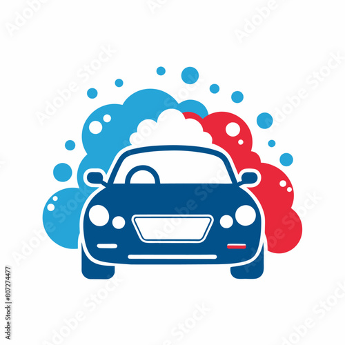 a car wash  featuring a car being washed with foam  set against a solid white background  22 