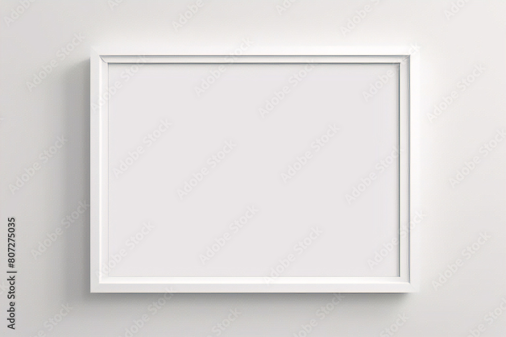 Weißes Rahmenmodell im Innenraum auf weißem Wandhintergrund. Vorlagenrahmen für Text. Poster-Attrappe. Rechteckiges Wandbild oder Fotorahmen-Attrappe Weißes Rahmenmodell im Innenraum auf weißem Wandhintergrund. Vorlagenrahmen für Text. Poster-Attrappe. Rechteckiges Wandbild oder Fotorahmen-Attrappe