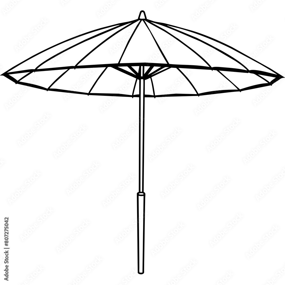 Line Drawing of an Umbrella: Versatile Design for Printing and Digital Graphics Line Drawing of an Umbrella: Versatile Design for Printing and Digital Graphics