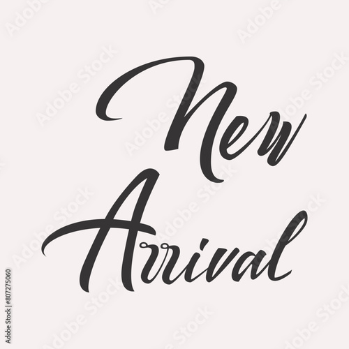 New Arrival Lettering vector card