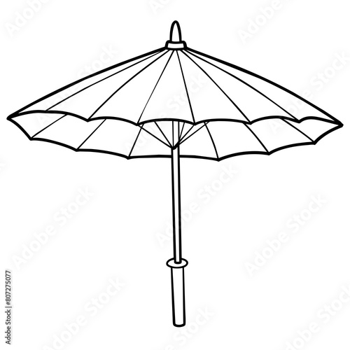 Line Drawing of an Umbrella: Versatile Design for Printing and Digital Graphics