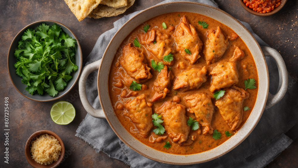 Baked fish in curry sauce. Baked fish in curry sauce.