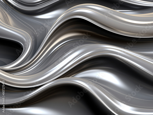 Abstract blue liquid metal design with swirling motion and light reflection creates a wavy flow wallpaper